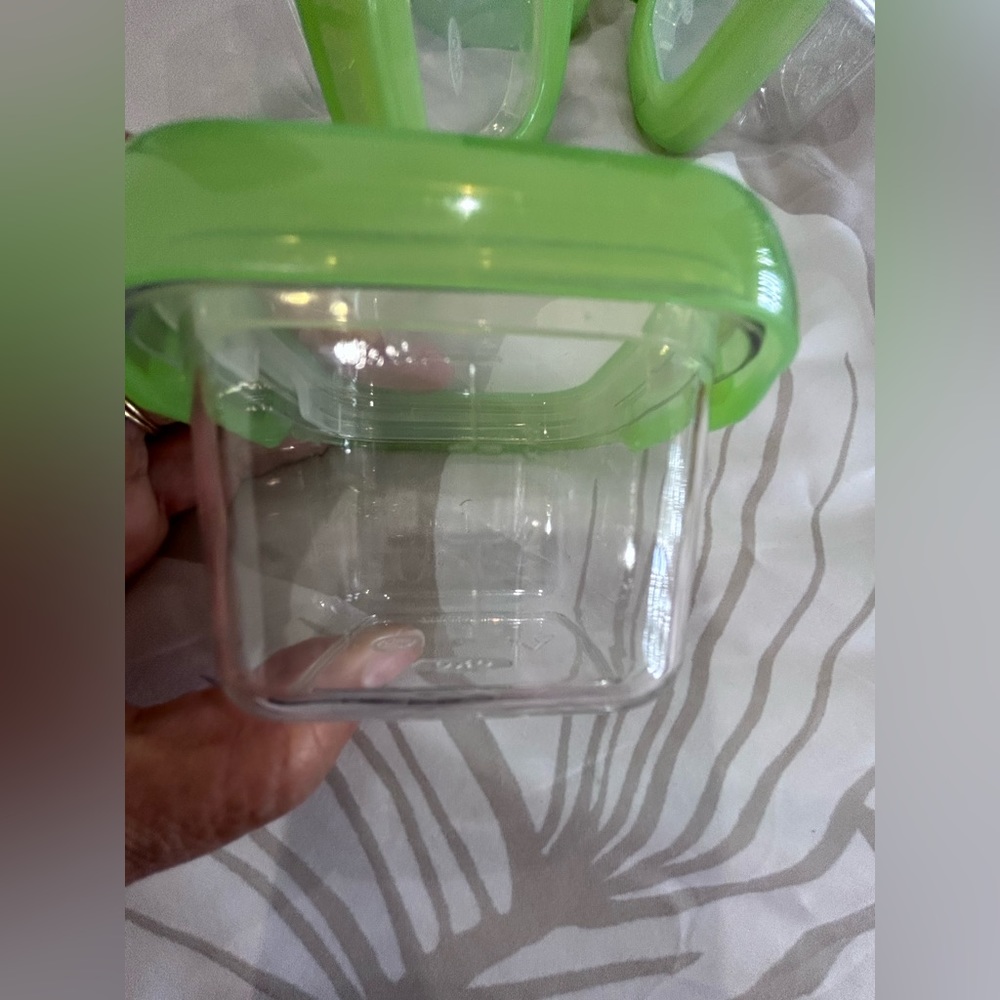 OXO • Baby Block Containers • Small • Green Tops •